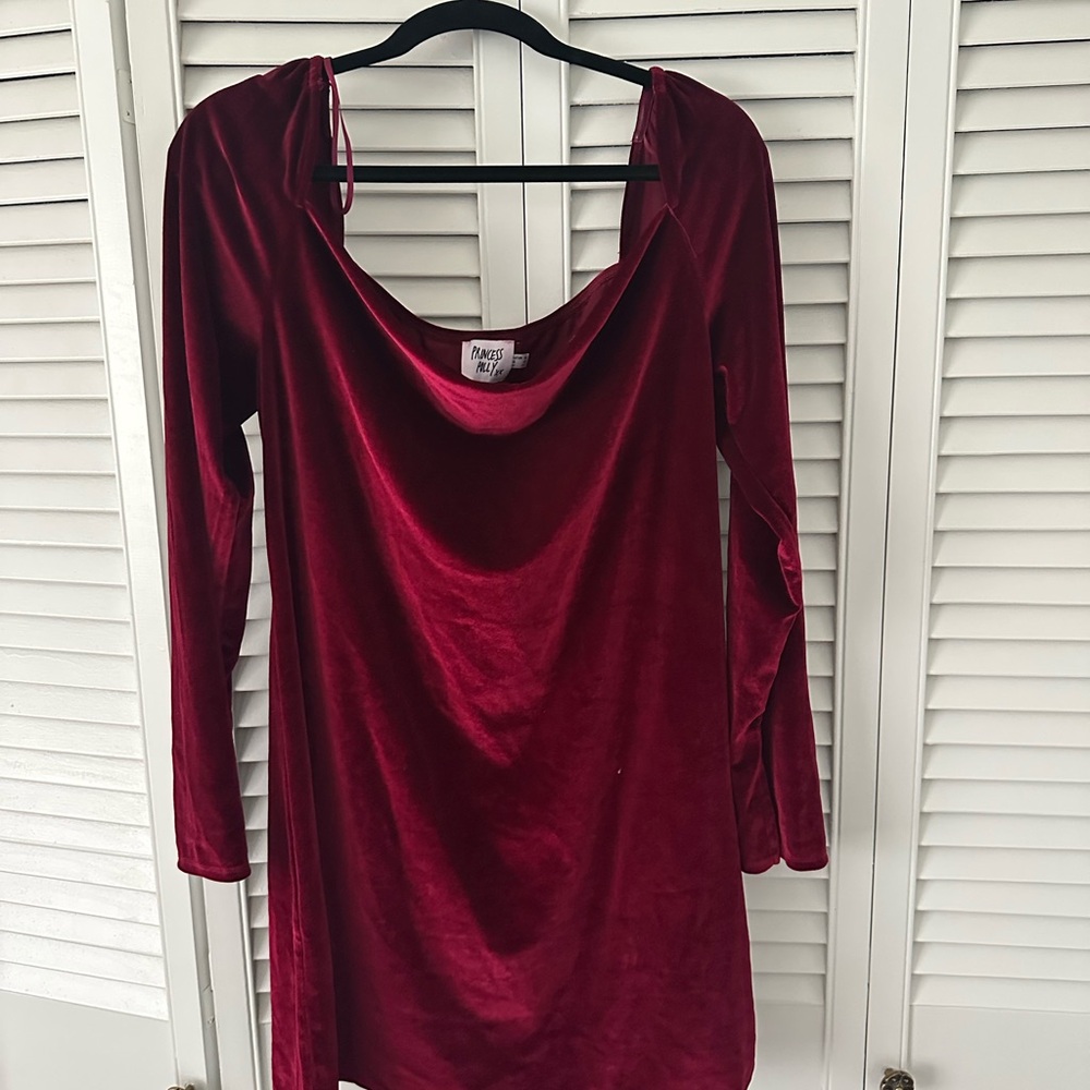 Princess Polly Burgundy Velvet Tunic